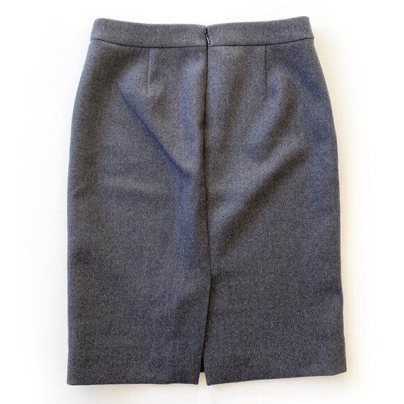J.Crew Womens Gray Wool No. 2 Pencil Skirt Size 2 Classic Office Academia Preppy - Picture 4 of 13